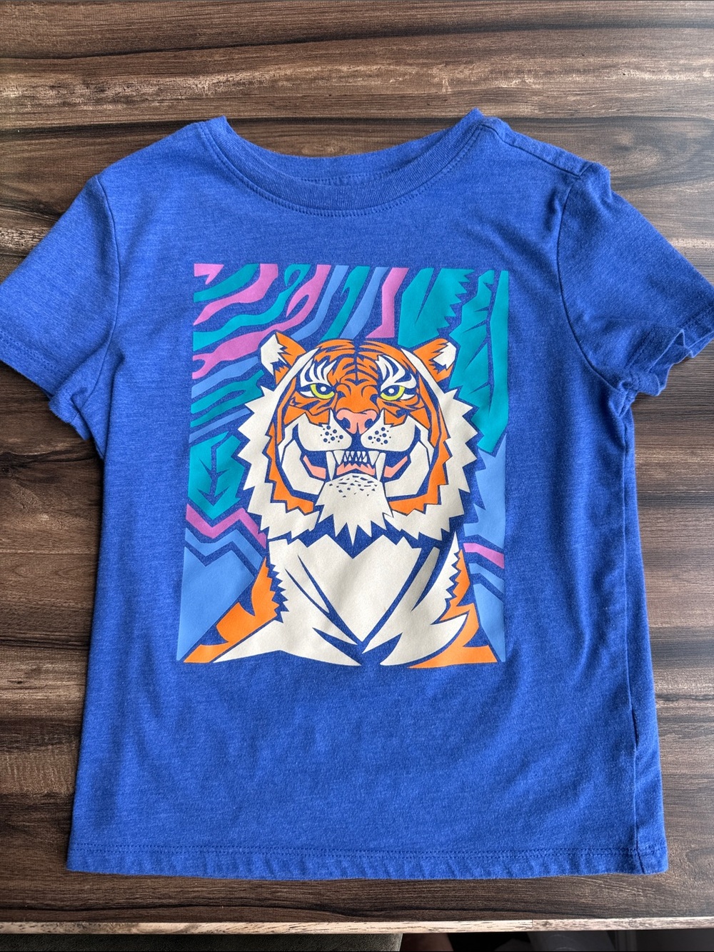 Cat & Jack Royal Blue Tiger Graphic Tee with Bright Accents